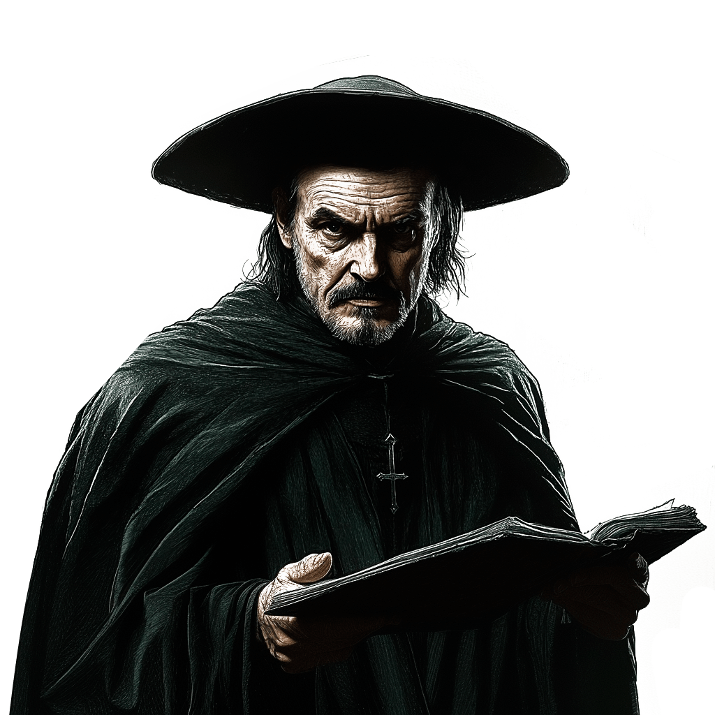Salazar con sombrero y un libro en la mano